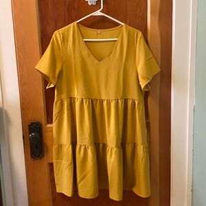 Yellow, dress, Amazon size L